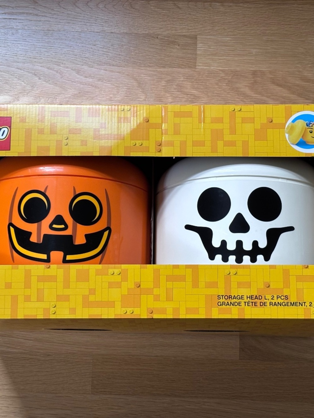 Lego Skeleton & Pumpkin Head LARGE Storage Toy Organization Bin Stackable Set